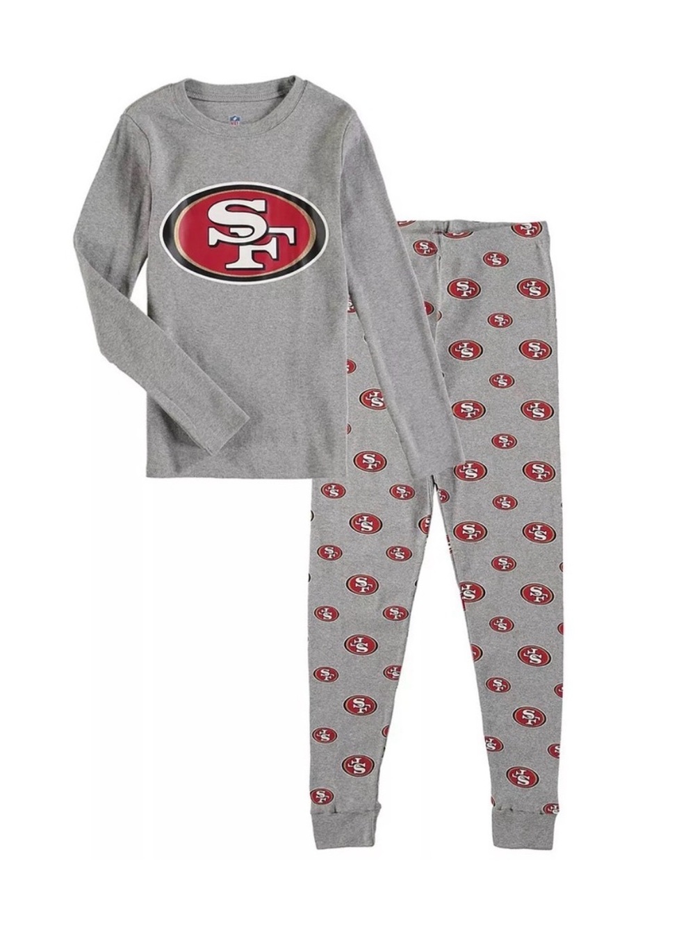 San Francisco 49ers Pajamas - Gray Shirt and Pants with Niners Logo - Size 7